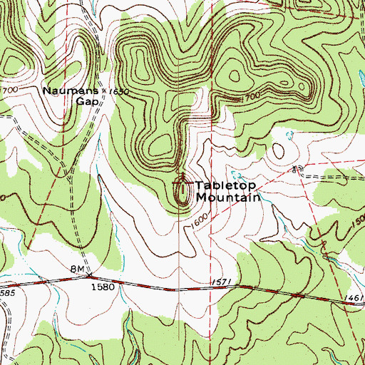 Topographic Map of Tabletop Mountain, TX