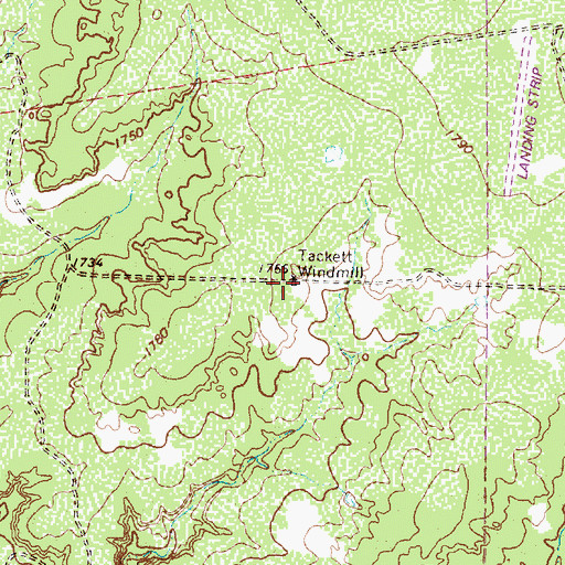 Topographic Map of Tackett Windmill, TX