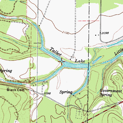 Topographic Map of Talbot Lake, TX
