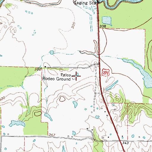 Topographic Map of Talco Rodeo Ground, TX