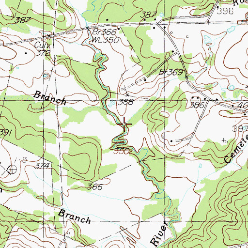 Topographic Map of Talley Branch, TX