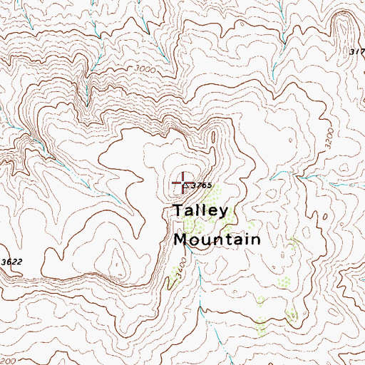 Topographic Map of Talley Mountain, TX
