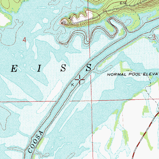 Topographic Map of Perkins Ferry (historical), AL