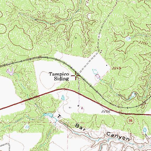 Topographic Map of Tampico Siding, TX