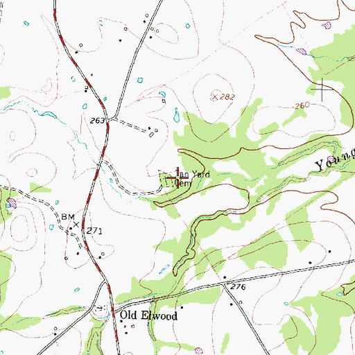 Topographic Map of Tan Yard Cemetery, TX