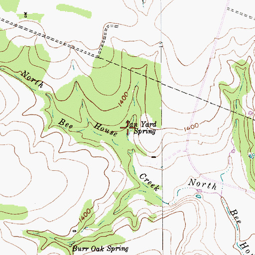 Topographic Map of Tan Yard Spring, TX
