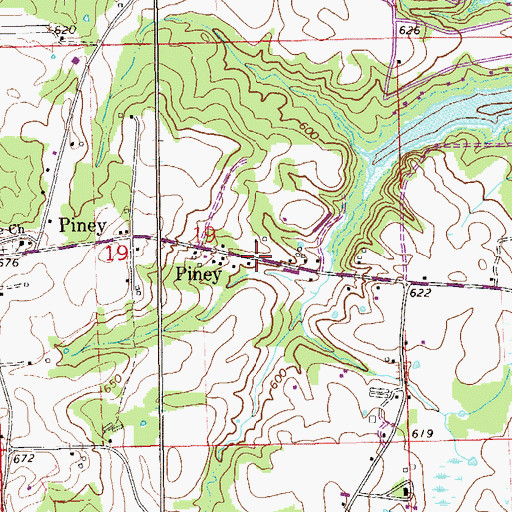 Topographic Map of Pine Grove Church, AL