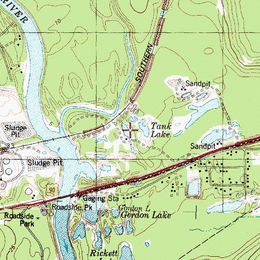 Topographic Map of Tank Lake, TX