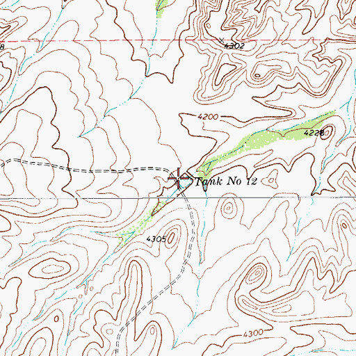 Topographic Map of Tank Number Twelve, TX