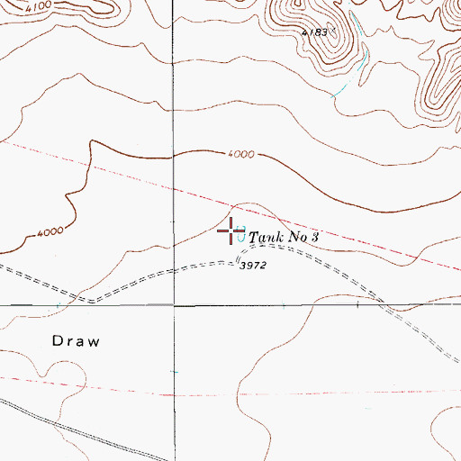 Topographic Map of Tank Number Three, TX