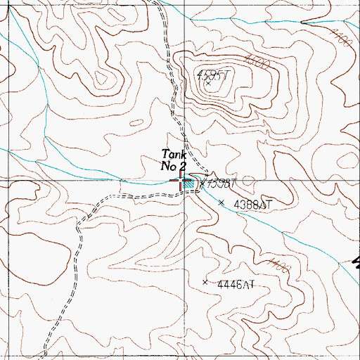 Topographic Map of Tank Number Three, TX