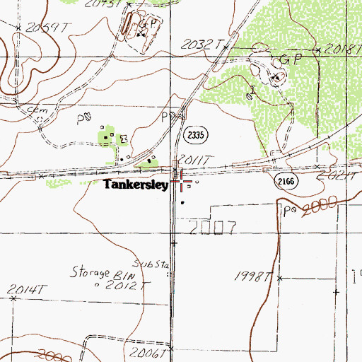Topographic Map of Tankersley-Twin Mountain School, TX
