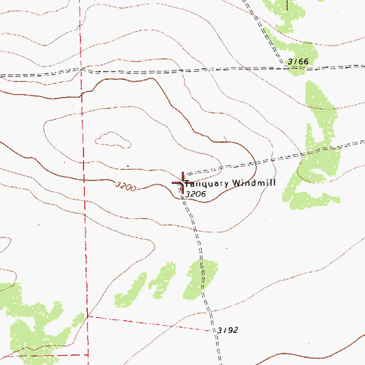 Topographic Map of Tanquary Windmill, TX