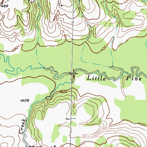 Topographic Map of Tanyard Creek, TX