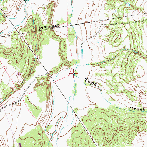 Topographic Map of Tape Creek, TX