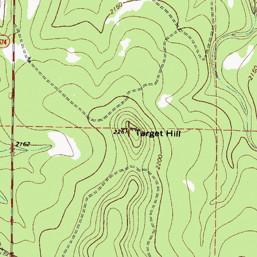 Topographic Map of Target Hill, TX