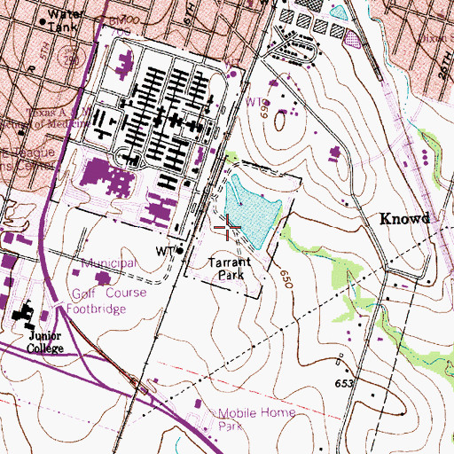 Topographic Map of Tarrant Park, TX