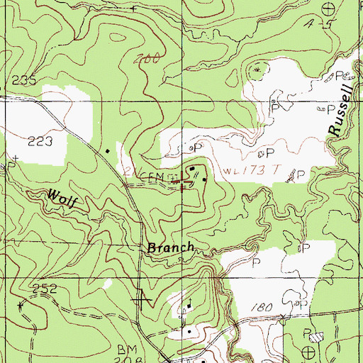 Topographic Map of Tarver Cemetery, TX