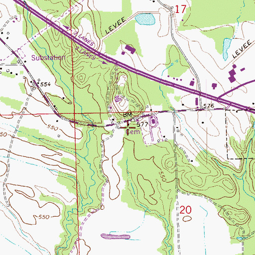 Topographic Map of Pratt Cemetery, AL