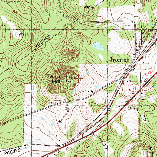 Topographic Map of Tater Hill, TX