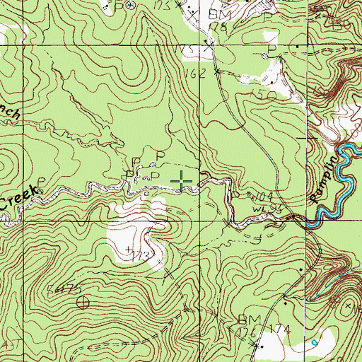 Topographic Map of Tatum Branch, TX