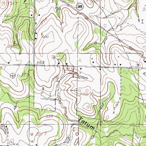 Topographic Map of Tatum Gas Field, TX