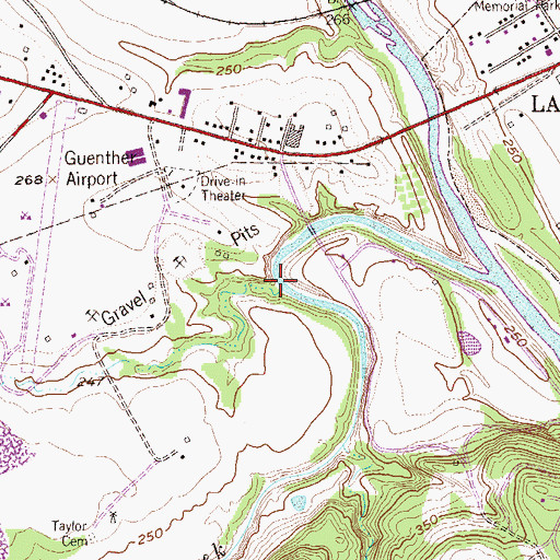Topographic Map of Taylor Branch, TX