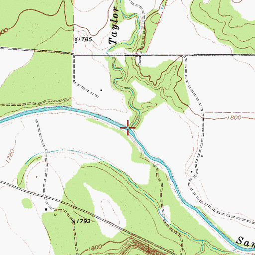 Topographic Map of Taylor Branch, TX