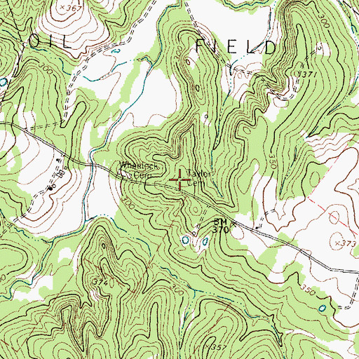 Topographic Map of Taylor Cemetery, TX