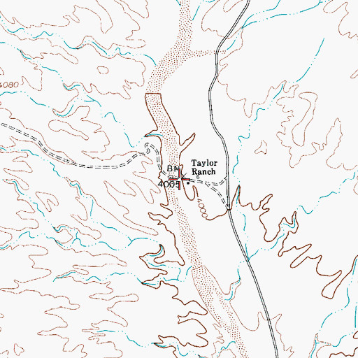 Topographic Map of Taylor Ranch, TX