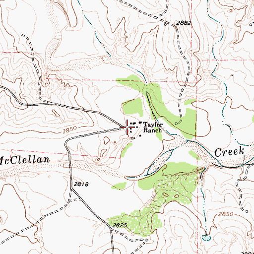 Topographic Map of Taylor Ranch, TX