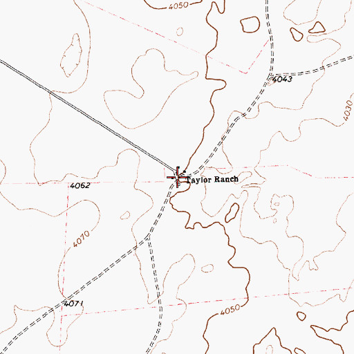 Topographic Map of Taylor Ranch, TX
