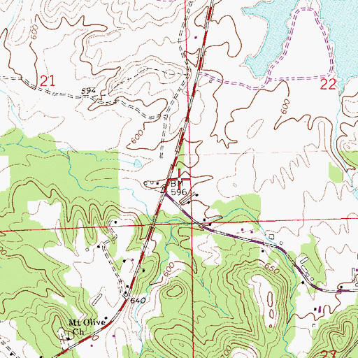 Topographic Map of Ricks (historical), AL