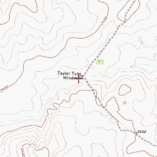 Topographic Map of Taylor Tubs Windmill, TX