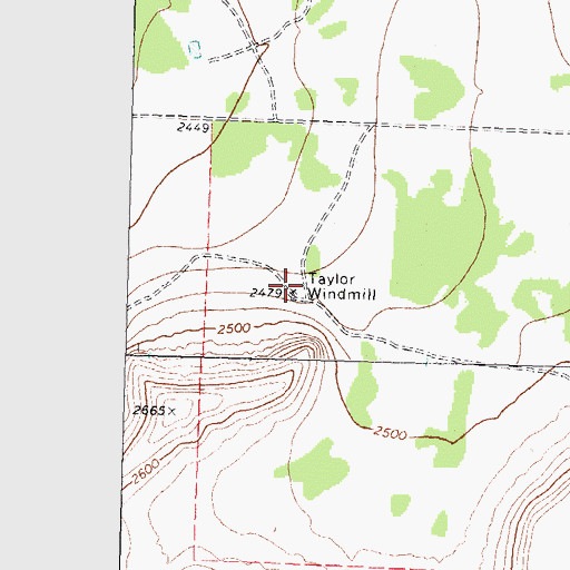 Topographic Map of Taylor Windmill, TX