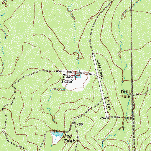 Topographic Map of Taza Tank, TX