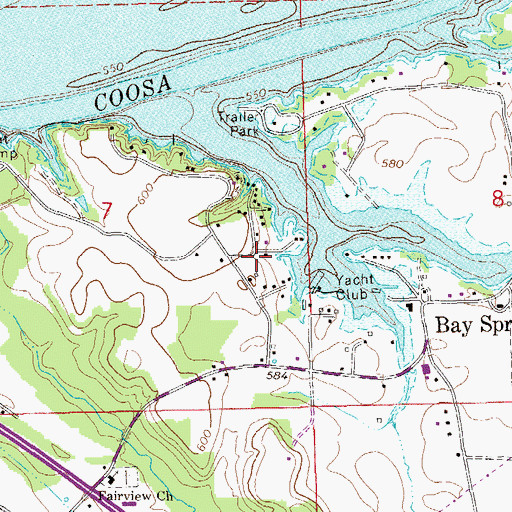Topographic Map of Roberts Subdivision, AL