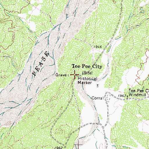 Topographic Map of Tee Pee City, TX