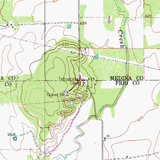 Topographic Map of Tehuacana Cemetery, TX
