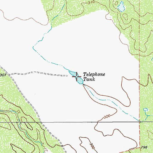Topographic Map of Telephone Tank, TX