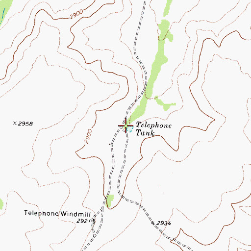 Topographic Map of Telephone Tank, TX