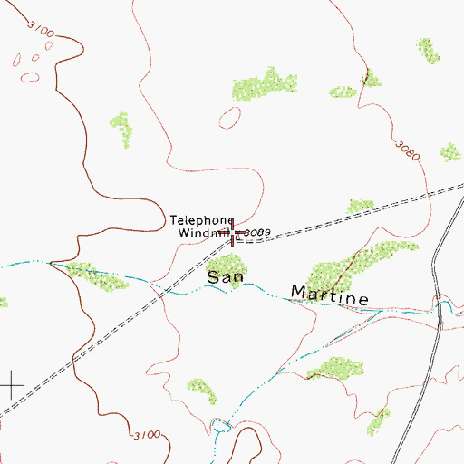 Topographic Map of Telephone Windmill, TX