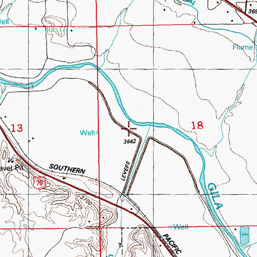 Topographic Map of Whitefield Wash, AZ