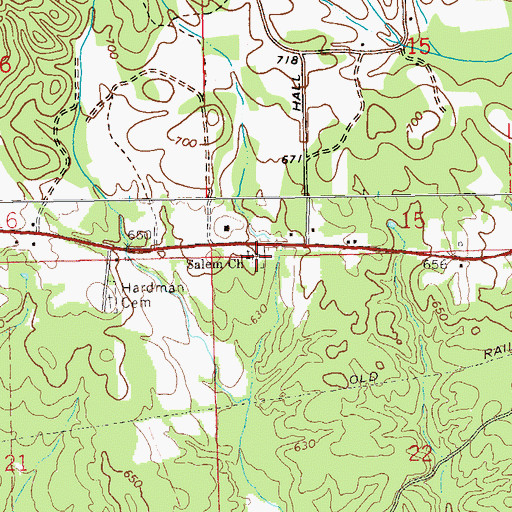 Topographic Map of Salem Cemetery, AL