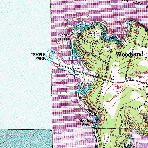 Topographic Map of Temples Lake Park, TX
