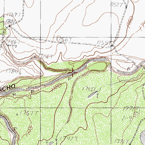 Topographic Map of Tenmile Creek, TX