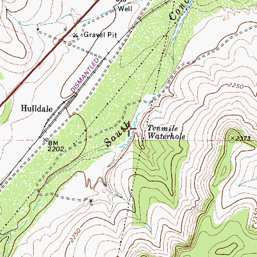 Topographic Map of Tenmile Waterhole, TX