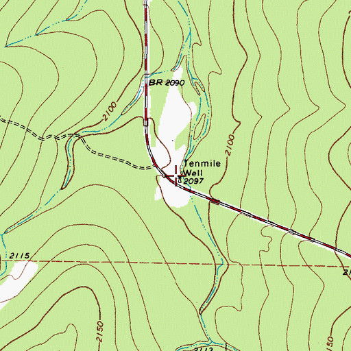 Topographic Map of Tenmile Well, TX