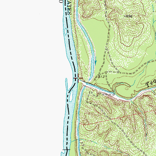 Topographic Map of Tequesquite Creek, TX