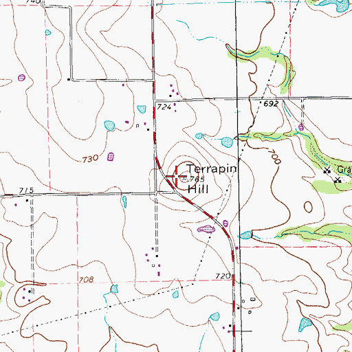 Topographic Map of Terrapin Hill, TX